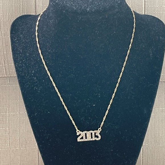 Natasha Women Necklace Birth Year 2003 Gold Tone Crystals Accent Jewelry - Picture 10 of 12